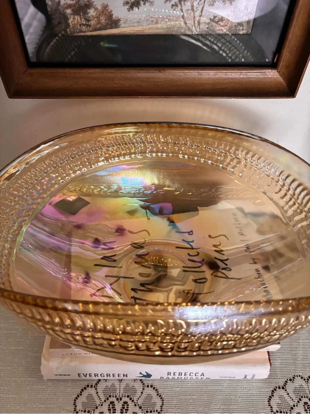 Vintage Murano Glass Bowl Made in Italy – Amber/Yellow Bullicante Art Glass